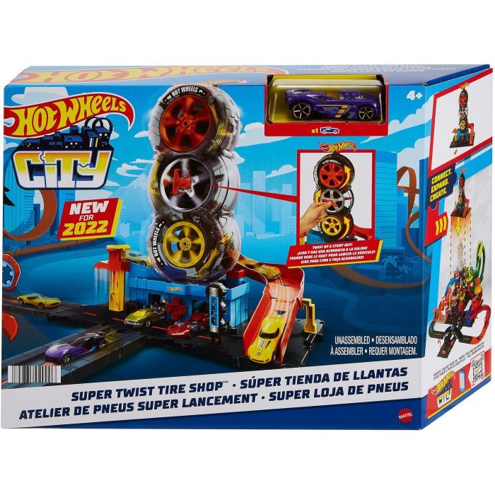 Автотрек Hot Wheels Приключения и трюки в шиномонтажной (HDP02) изображение 6