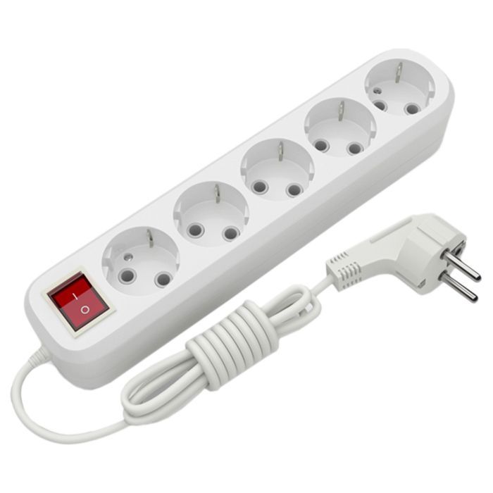 Мережевий подовжувач Electrum C-ES-1815 5.0m, 5 роз, white (C-ES-1815)