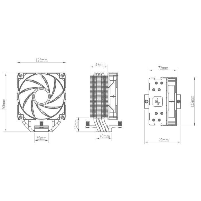 Кулер для процессора Deepcool AG400 BK ARGB изображение 11