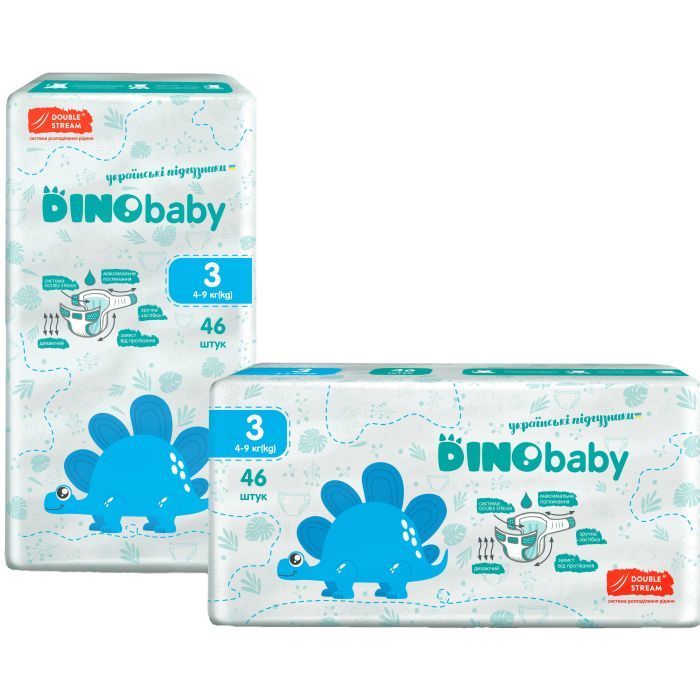 Подгузники Dino Baby Размер 3 (4-9 кг) 46 шт (4823098410607)