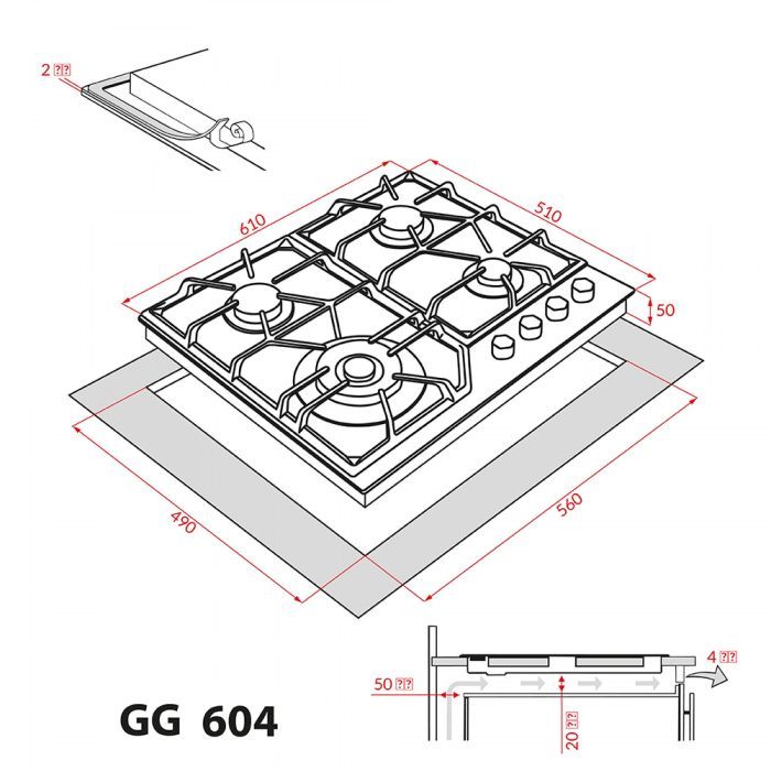 Варочна поверхня Weilor GG 604 WH зображення 12
