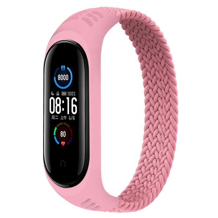 Ремінець до фітнес браслета BeCover Elastic Nylon Style для Xiaomi Mi Smart Band 5/6 (Size M) Pink (706152)