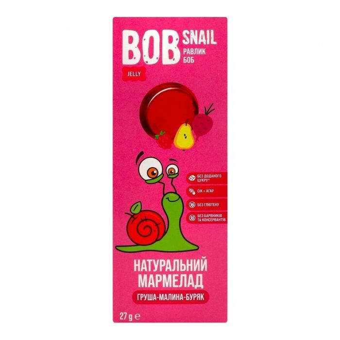 Мармелад Bob Snail груша-малина-свекла 27 г (4820219344216)
