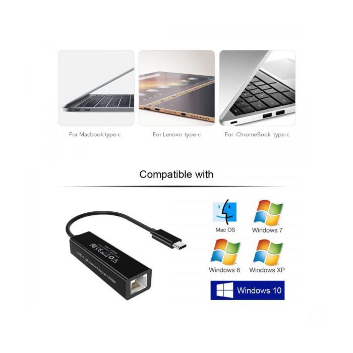 Адаптер USB-C to Gigabit Ethernet Choetech (HUB-R01) изображение 6