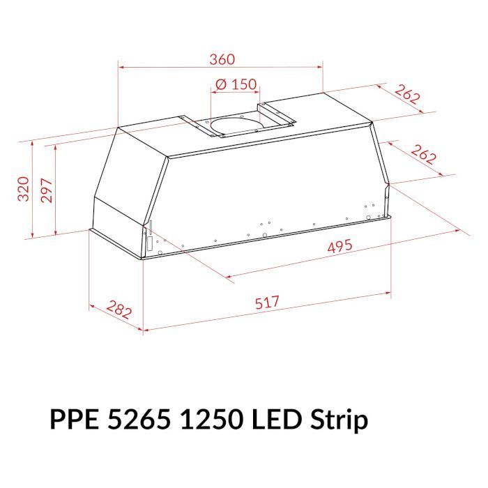Витяжка кухонна Weilor PPE 5265 SS 1250 LED Strip зображення 11
