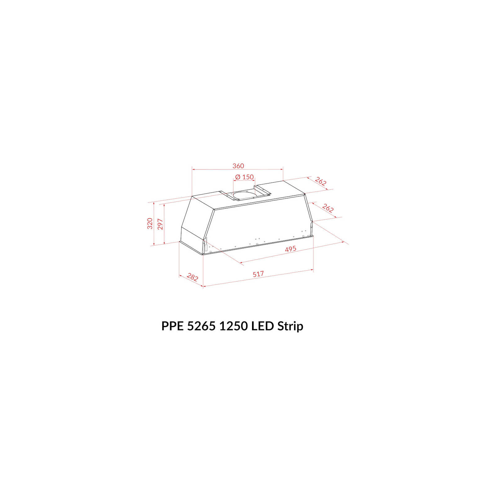 Витяжка кухонна Weilor PPE 5265 SS 1250 LED Strip зображення 11