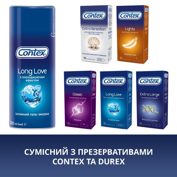 Интимный гель-смазка Contex Long Love с охлаждающим эффектом (лубрикант) 100 мл (4820108005136) изображение 4