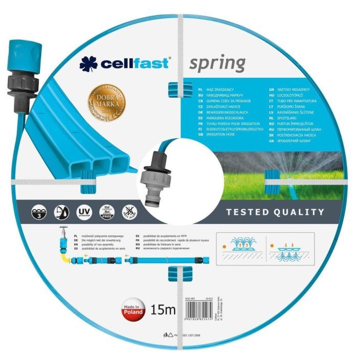 Поливочный шланг Cellfast SPRING, оросительный перфорированный, 7.5м (19-021)
