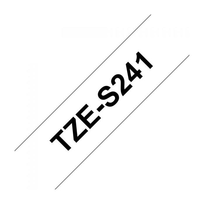 Стрічка для принтера етикеток UKRMARK B-S-T241P-BK/WT, сумісна з TZES241, 18мм х 8м. black on white (900607) зображення 2