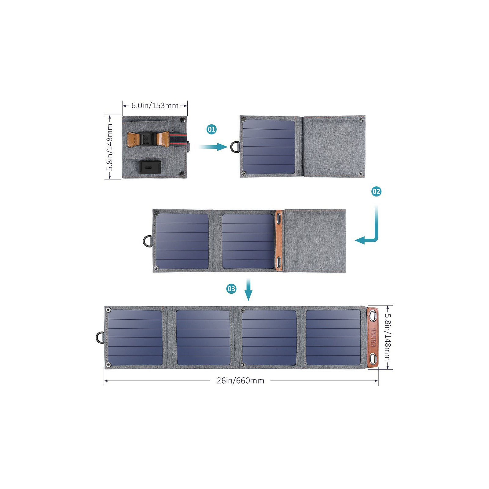 Портативная солнечная панель Choetech 14W (SC004) изображение 6