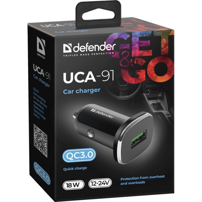 Зарядное устройство Defender 1xUSB 18W (USB-A) QC3.0 3А UCA-91 (83830) изображение 2
