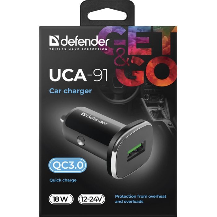 Зарядное устройство Defender 1xUSB 18W (USB-A) QC3.0 3А UCA-91 (83830) изображение 3