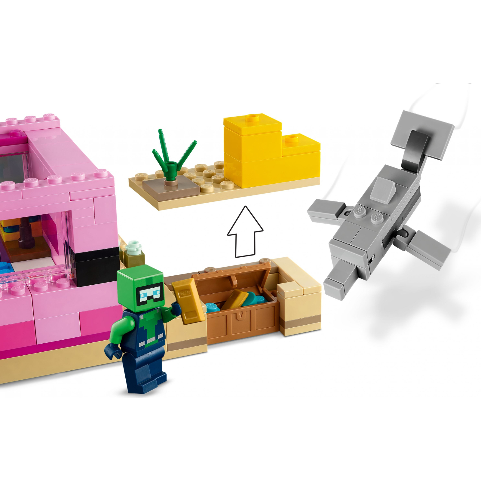 Конструктор LEGO Minecraft Дом-Аксолотль 242 детали (21247) изображение 8