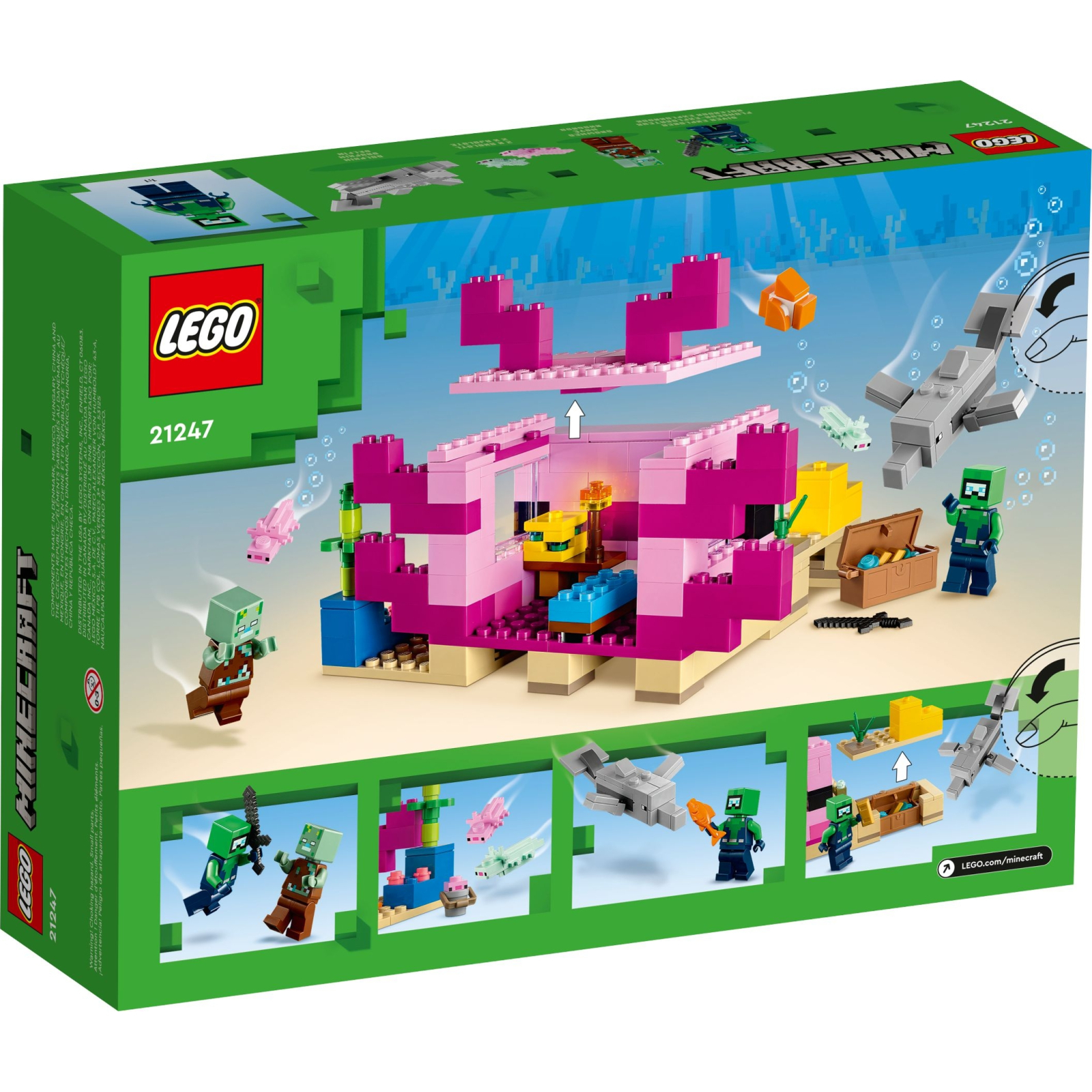 Конструктор LEGO Minecraft Дом-Аксолотль 242 детали (21247) изображение 9
