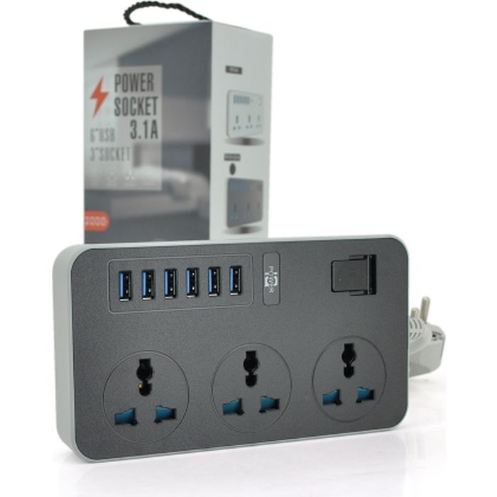 Сетевой фильтр питания Voltronic TВ-Т09, 3роз, 6*USB Black (ТВ-Т09-Black) изображение 3
