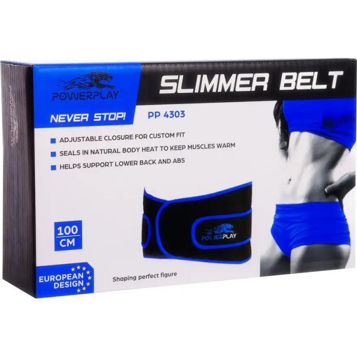 Пояс для похудения PowerPlay 4303 Чорно-Синій (PP_4303_Black/Blue) изображение 3