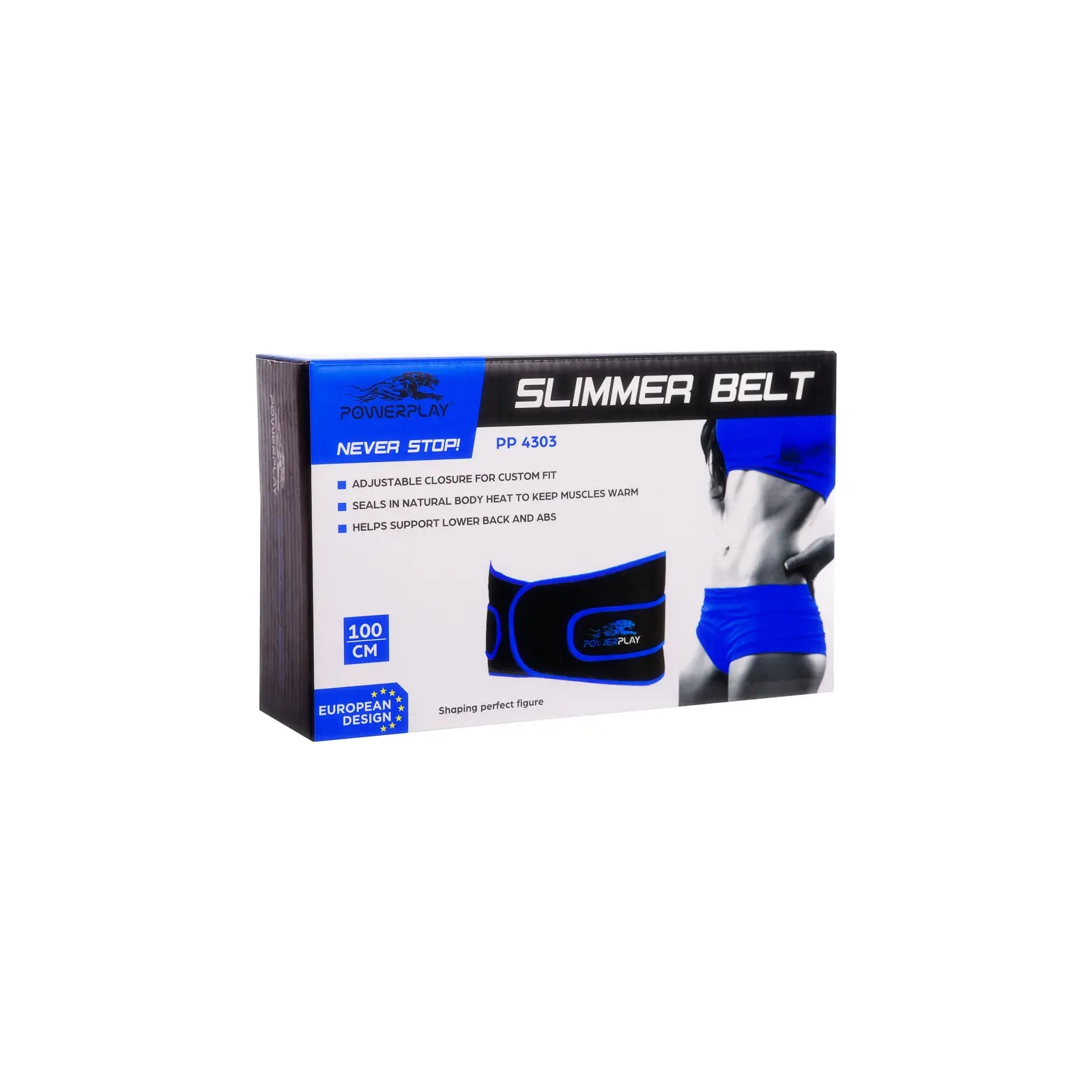 Пояс для похудения PowerPlay 4303 Чорно-Синій (PP_4303_Black/Blue) изображение 3