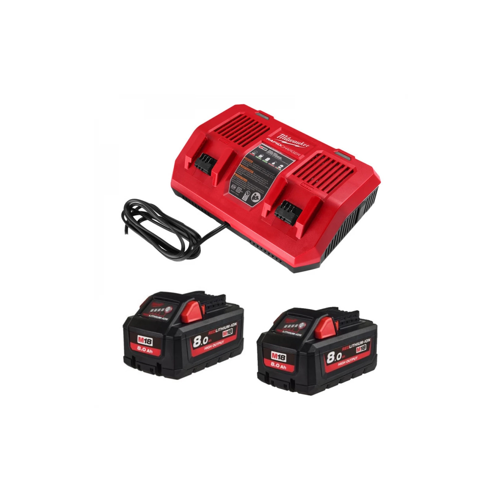 Набор аккумулятор + зарядное устройство Milwaukee Li-Ion M18 HNRGO4-802 NRG Kit Outdoor IN2 (4932492936)