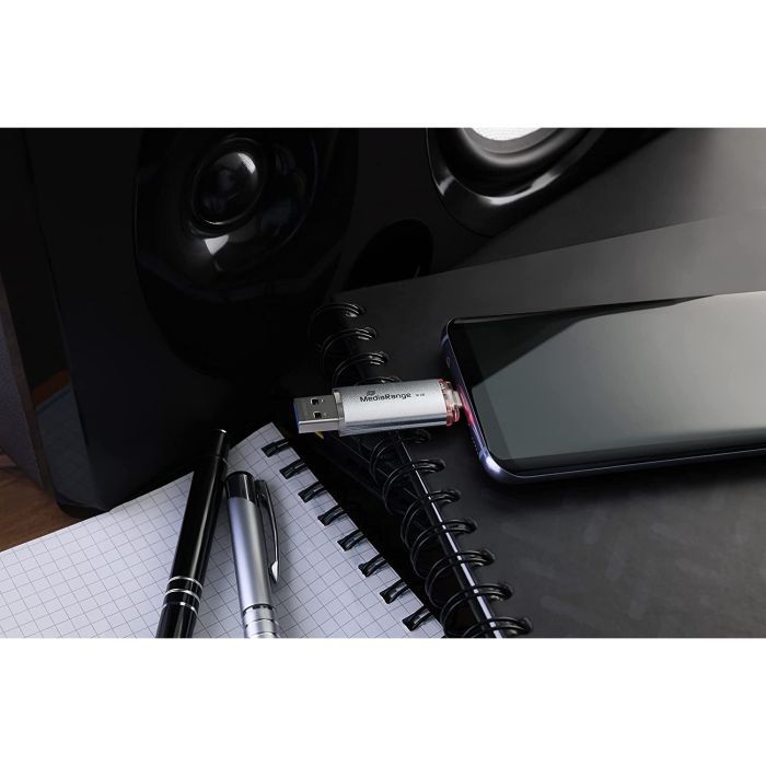 USB флеш накопитель Mediarange 128GB Silver USB 3.0 / Type-C (MR938) изображение 3