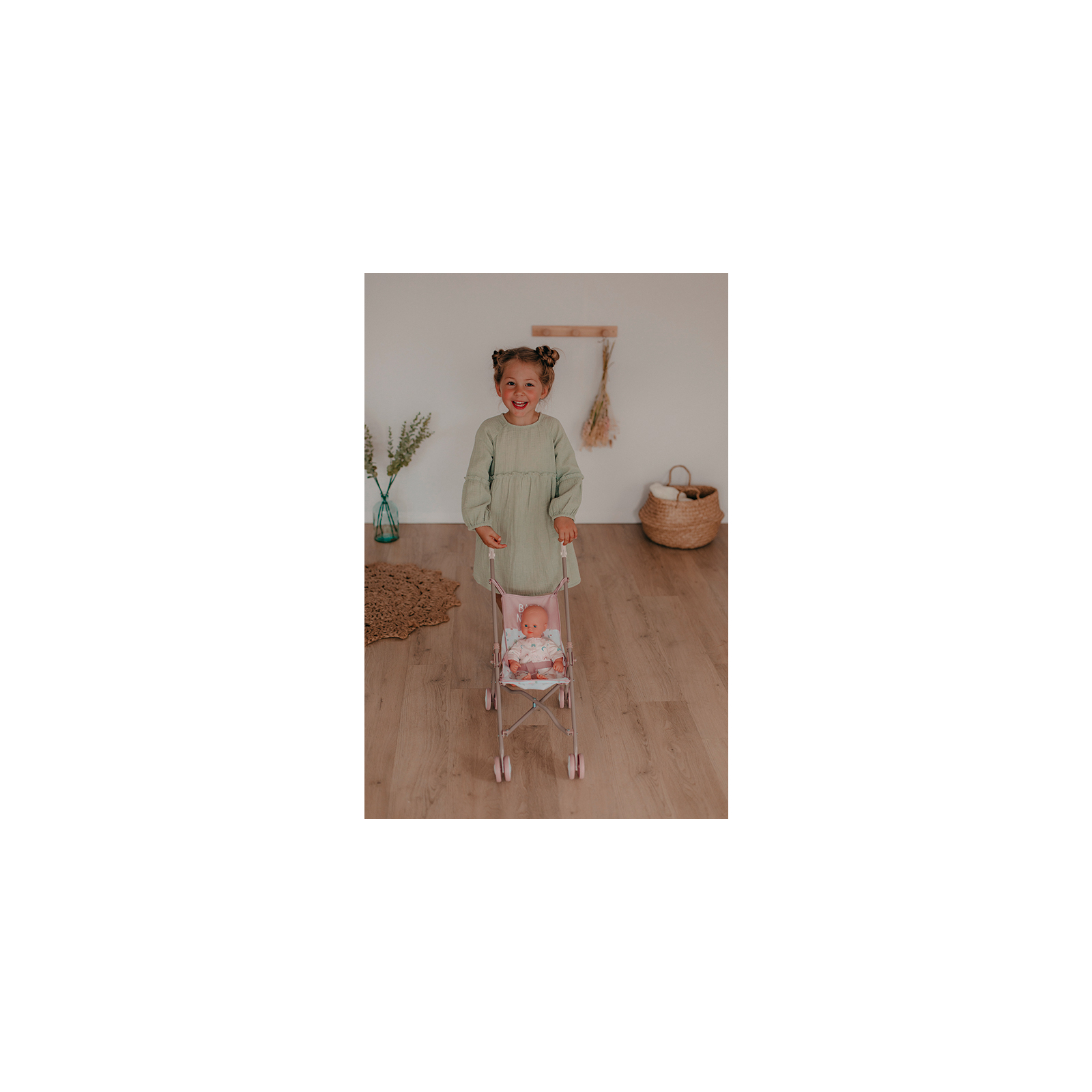 Коляска для кукол Smoby трость Baby Nurse Розовая пудра (220407) изображение 3