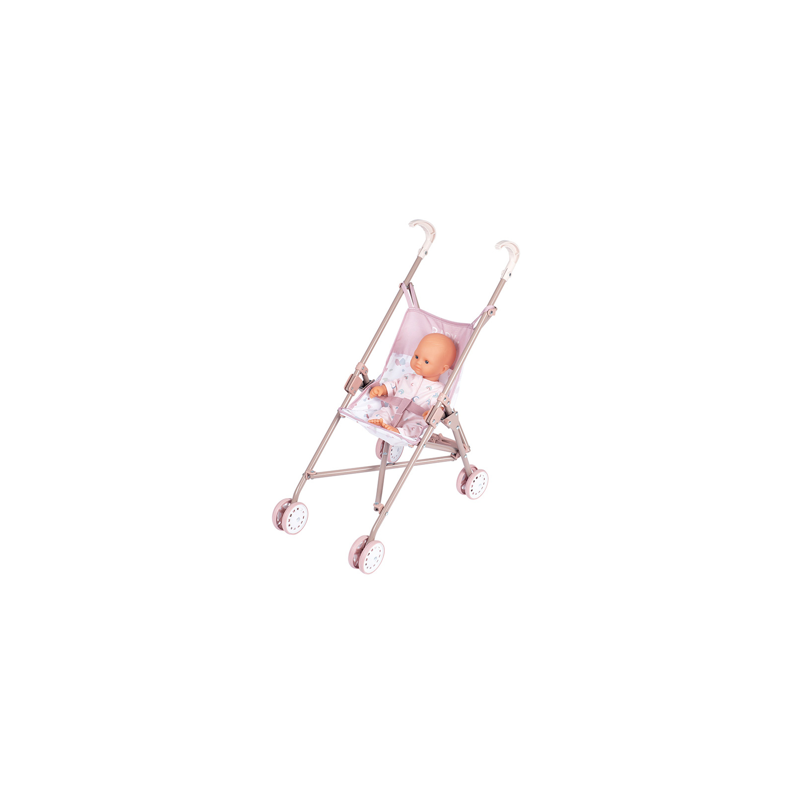 Коляска для кукол Smoby трость Baby Nurse Розовая пудра (220407)