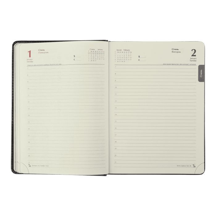 Тижневик Buromax датований 2024 DONNA LINE, А5 чорний (BM.2138-01) зображення 12