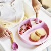 Набір дитячого посуду MinikOiOi Dig In ложка та виделка силіконові Pinky Pink (101060055) зображення 6