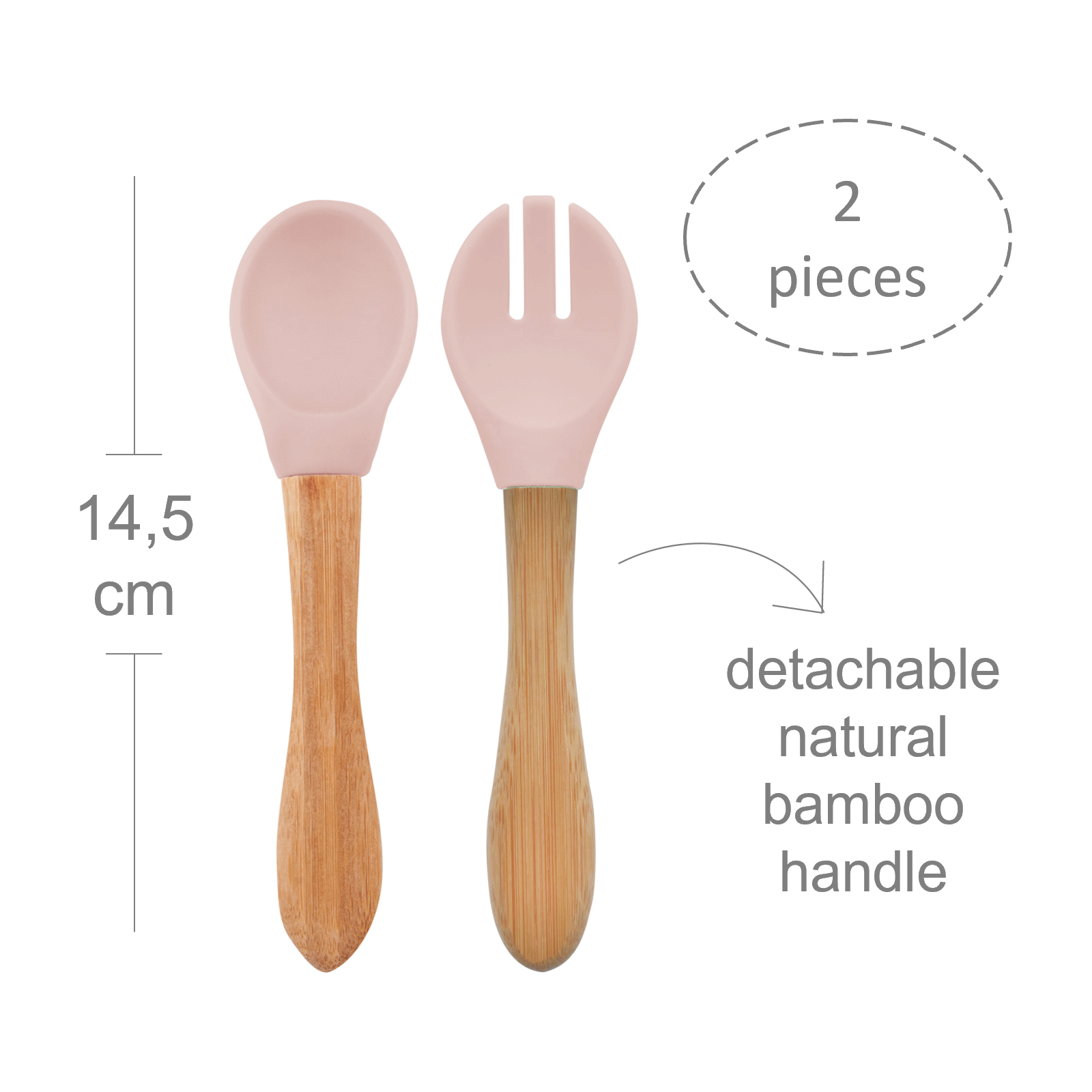 Набор детской посуды MinikOiOi Dig In ложка и вилка силиконовые Pinky Pink (101060055) изображение 7
