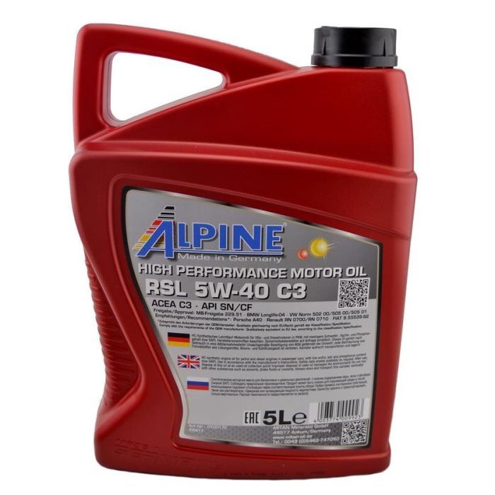 Моторное масло Alpine 5W-40 RSL С3 4л (0175-4) изображение 2