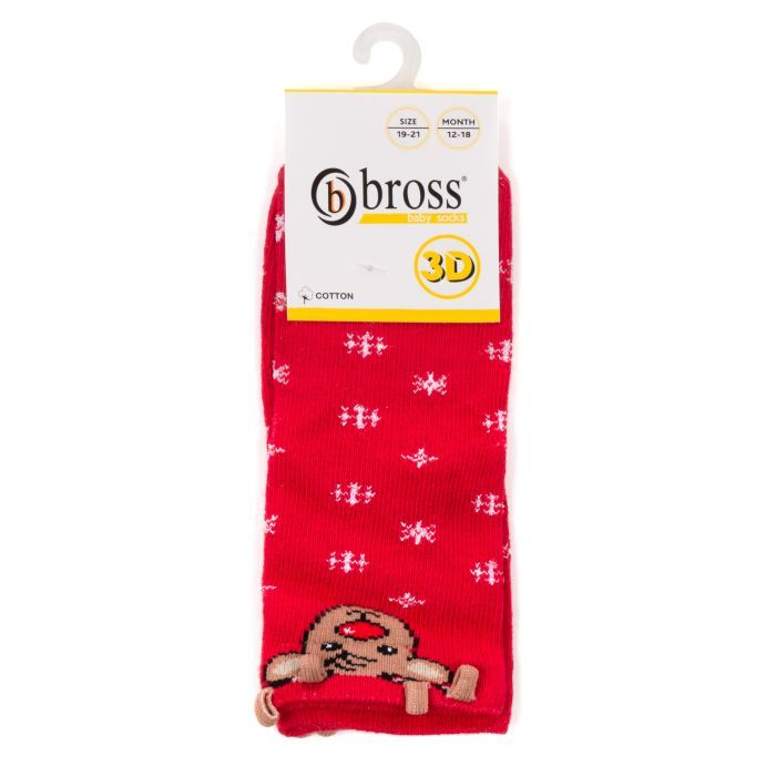 Носки детские Bross махровые с оленем (21248-0-6-red)