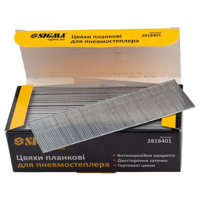 Цвяхи Sigma планкові 38x1.25x1мм для пневмостеплера 5000шт (2818381) зображення 2