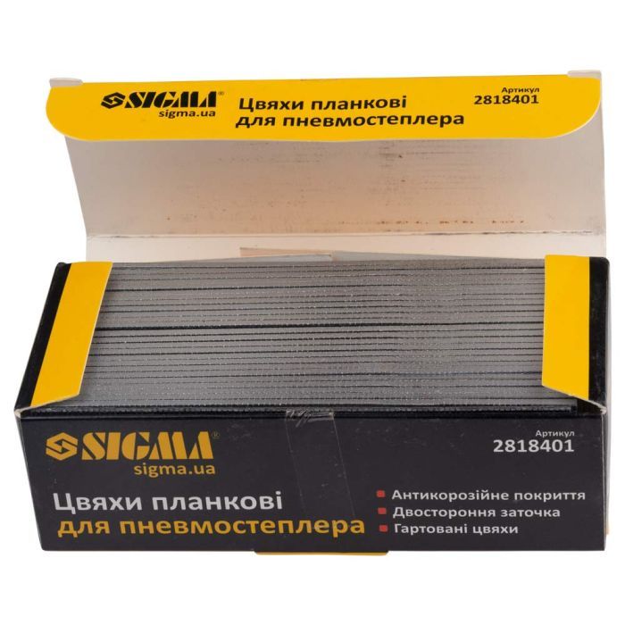 Цвяхи Sigma планкові 38x1.25x1мм для пневмостеплера 5000шт (2818381) зображення 3