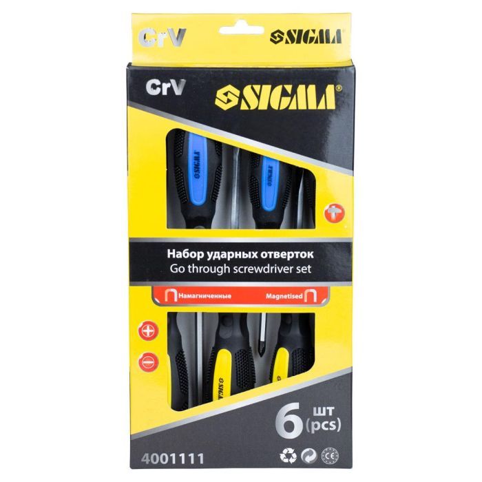 Набор отверток Sigma ударных 6шт CrV (4001111) изображение 7
