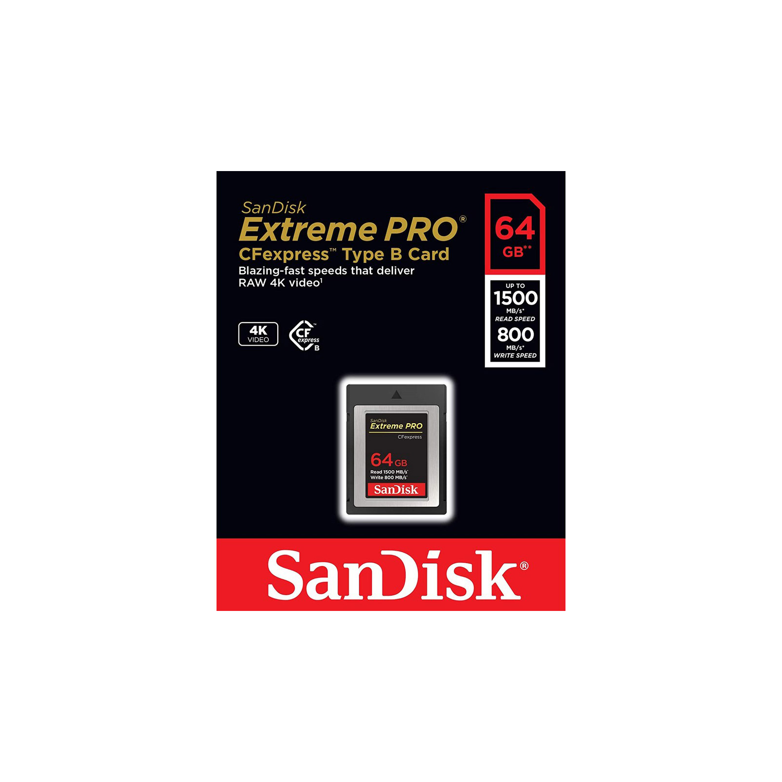Карта памяти SanDisk 64GB CFexpress Extreme Pro (SDCFE-064G-GN4NN) изображение 4