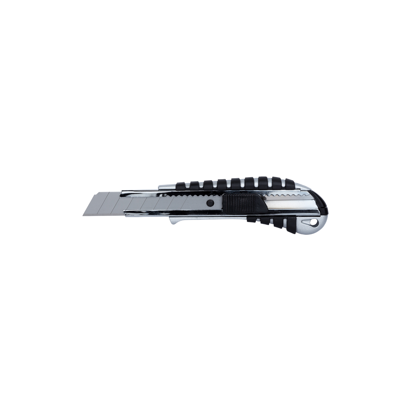 Нож монтажный Sigma корпус метал/резина, лезвие 18мм, автоматический замок (8211041) изображение 2