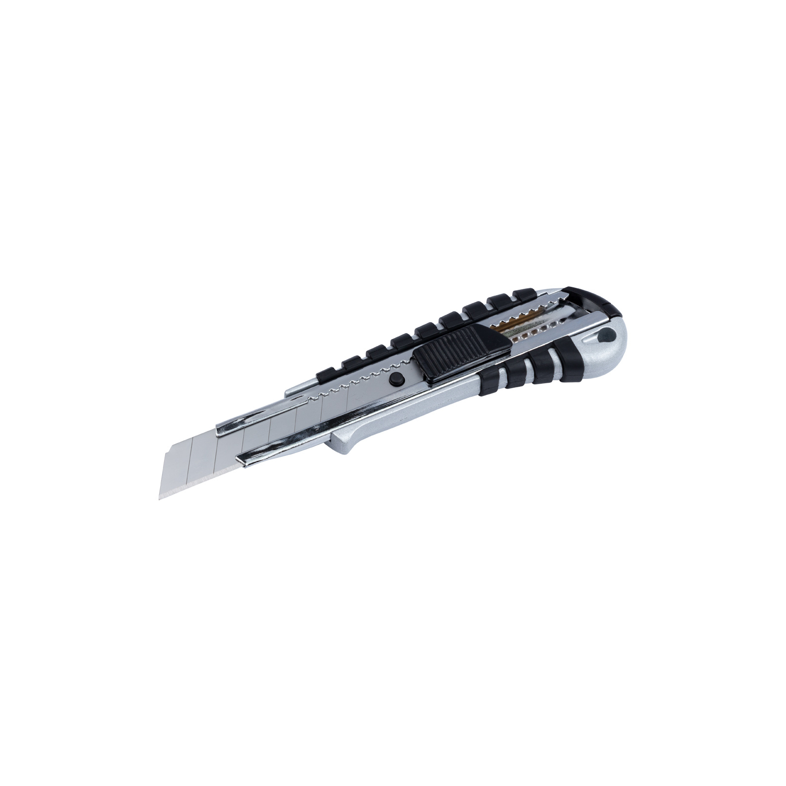 Нож монтажный Sigma корпус метал/резина, лезвие 18мм, автоматический замок (8211041) изображение 3
