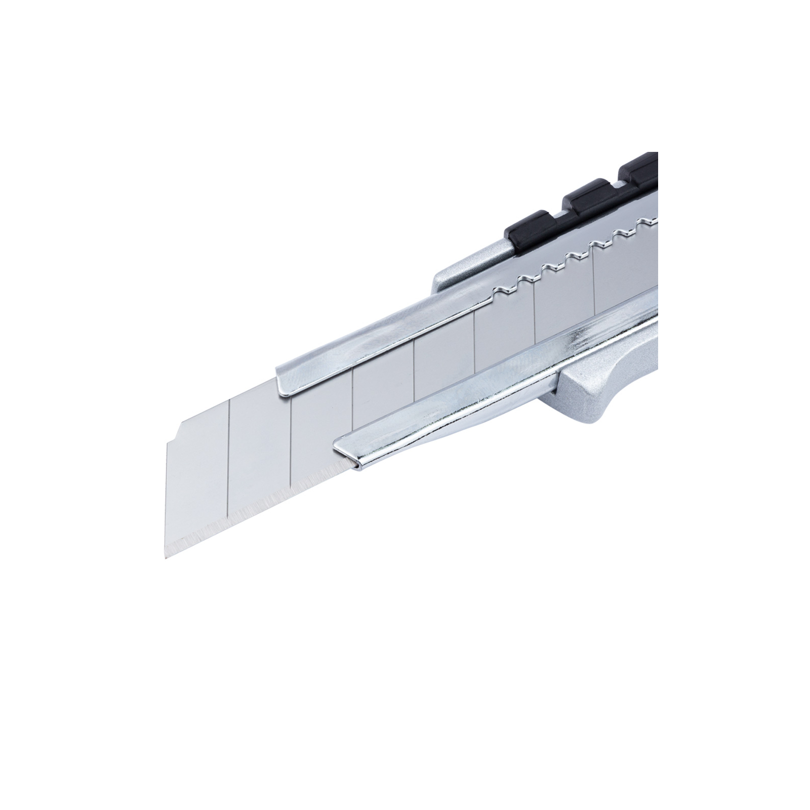 Нож монтажный Sigma корпус метал/резина, лезвие 18мм, автоматический замок (8211041) изображение 4