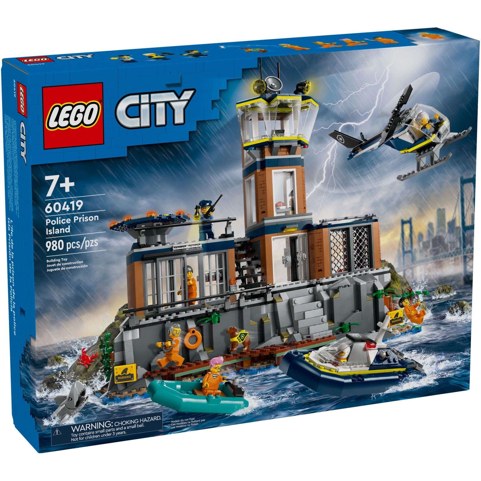 Конструктор LEGO City Поліцейський острів-в'язниця 980 деталей (60419)