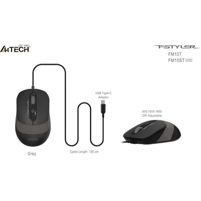 Мышка A4Tech FM10T USB Grey (4711421990066) изображение 8