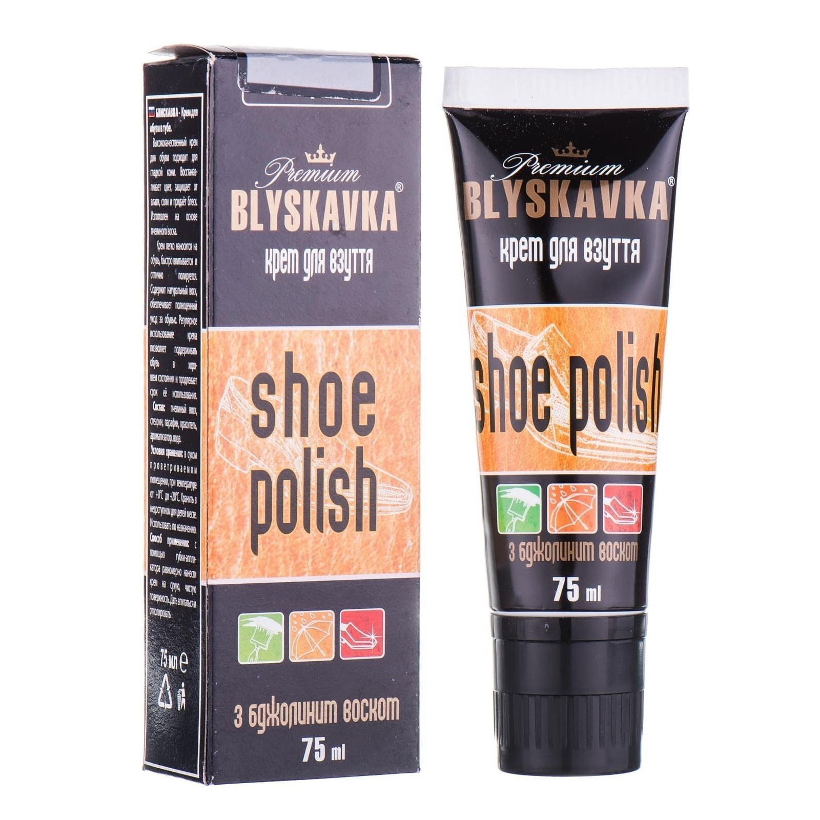 Крем для обуви Blyskavka С аппликатором Бесцветный 75 мл (4820055140287)