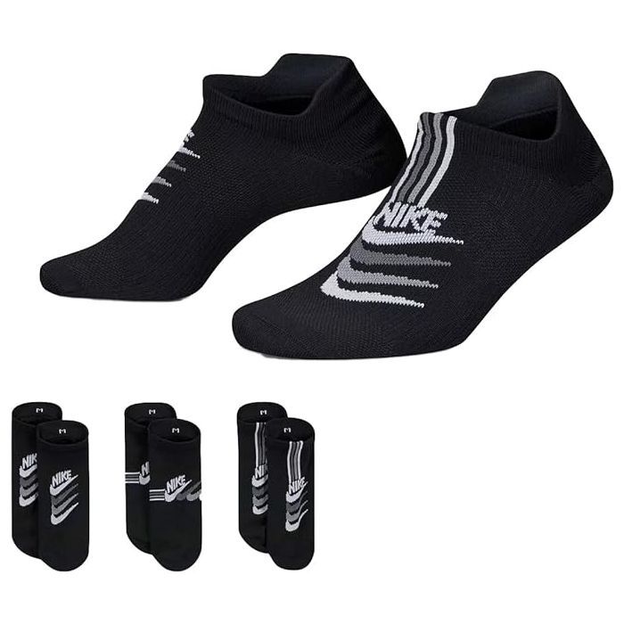 Шкарпетки Nike W NK EVERYDAY PLUS LTWT NS 3PR DH5474-903 38-42 3 пари Чорні (195244784295)