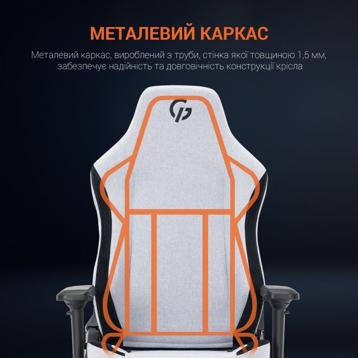 Кресло игровое GamePro GC715LG Linen fabric Light grey (GC715LG) изображение 11