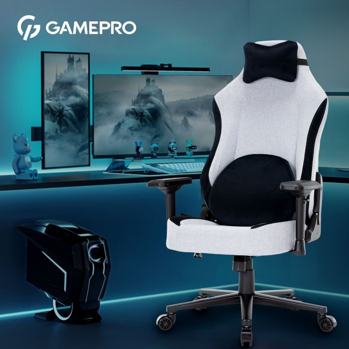 Кресло игровое GamePro GC715LG Linen fabric Light grey (GC715LG) изображение 9