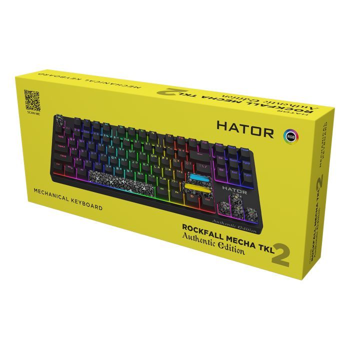 Клавіатура Hator Rockfall 2 Mecha TKL Authentic Edition Aurum Milky Way Silent USB Black (HTK-530) зображення 6
