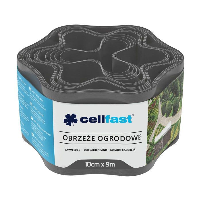 Садова огорожа Cellfast стрічка газонна, бордюрна, хвиляста, 10смх9м, чорна (30-031H)
