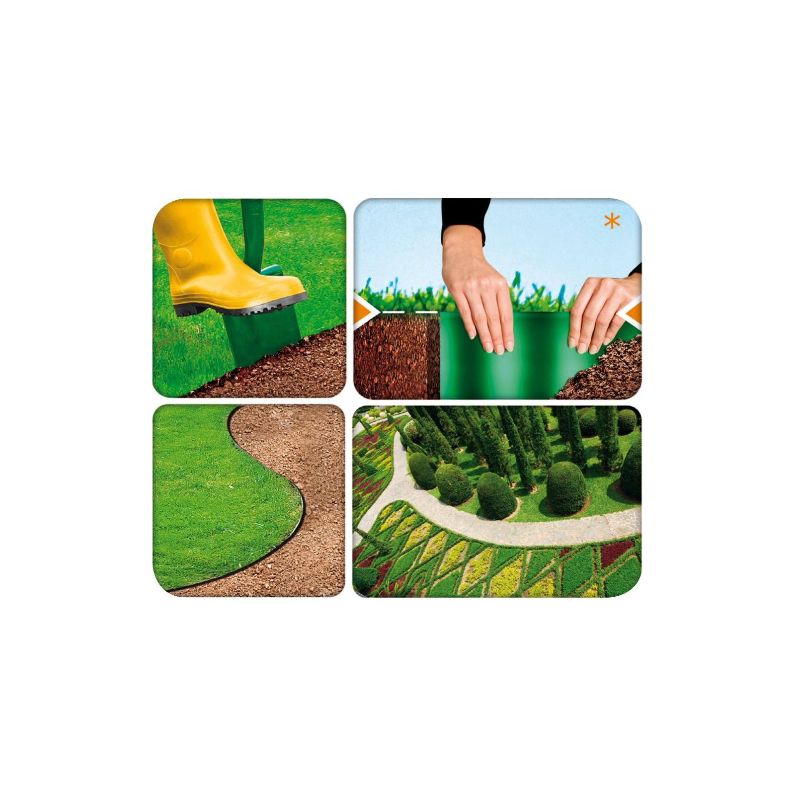 Садовое ограждение Cellfast лента газонная, бордюрная, волнистая, 10смх9м, зеленая (30-001H) изображение 3