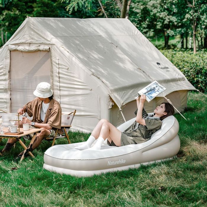 Матрас надувной Naturehike CNK2300DZ020 180 х 90 см з підголовником бежевий (6976023922480) изображение 3