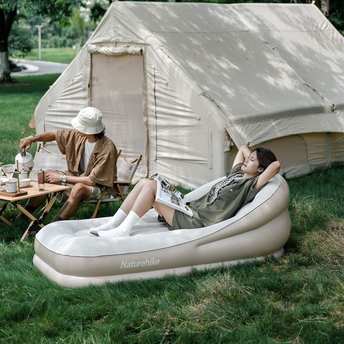 Матрас надувной Naturehike CNK2300DZ020 180 х 90 см з підголовником бежевий (6976023922480) изображение 4