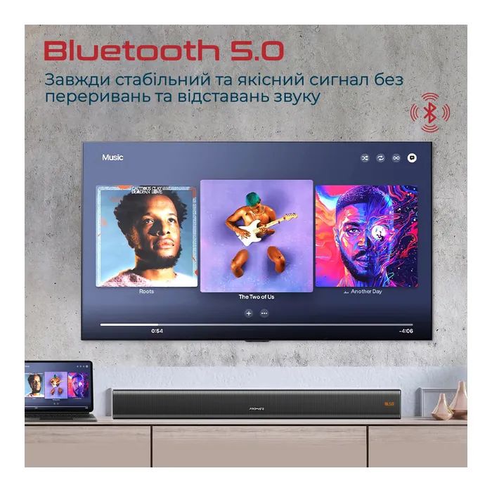 Акустична система Promate StreamBar-60 Black (streambar-60.black) зображення 4