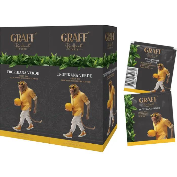 Чай Graff Зеленый Tropicana Verde Манго-Личи 20 пакетиков х 1.5 г (4820279610665)